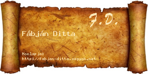 Fábján Ditta névjegykártya